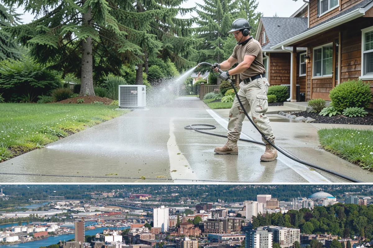 Exterior House Cleaning in Tacoma, Pierce County, WA - Plan for the warmer months of late spring to early autumn when surfaces dry quickly between cleaning steps.
