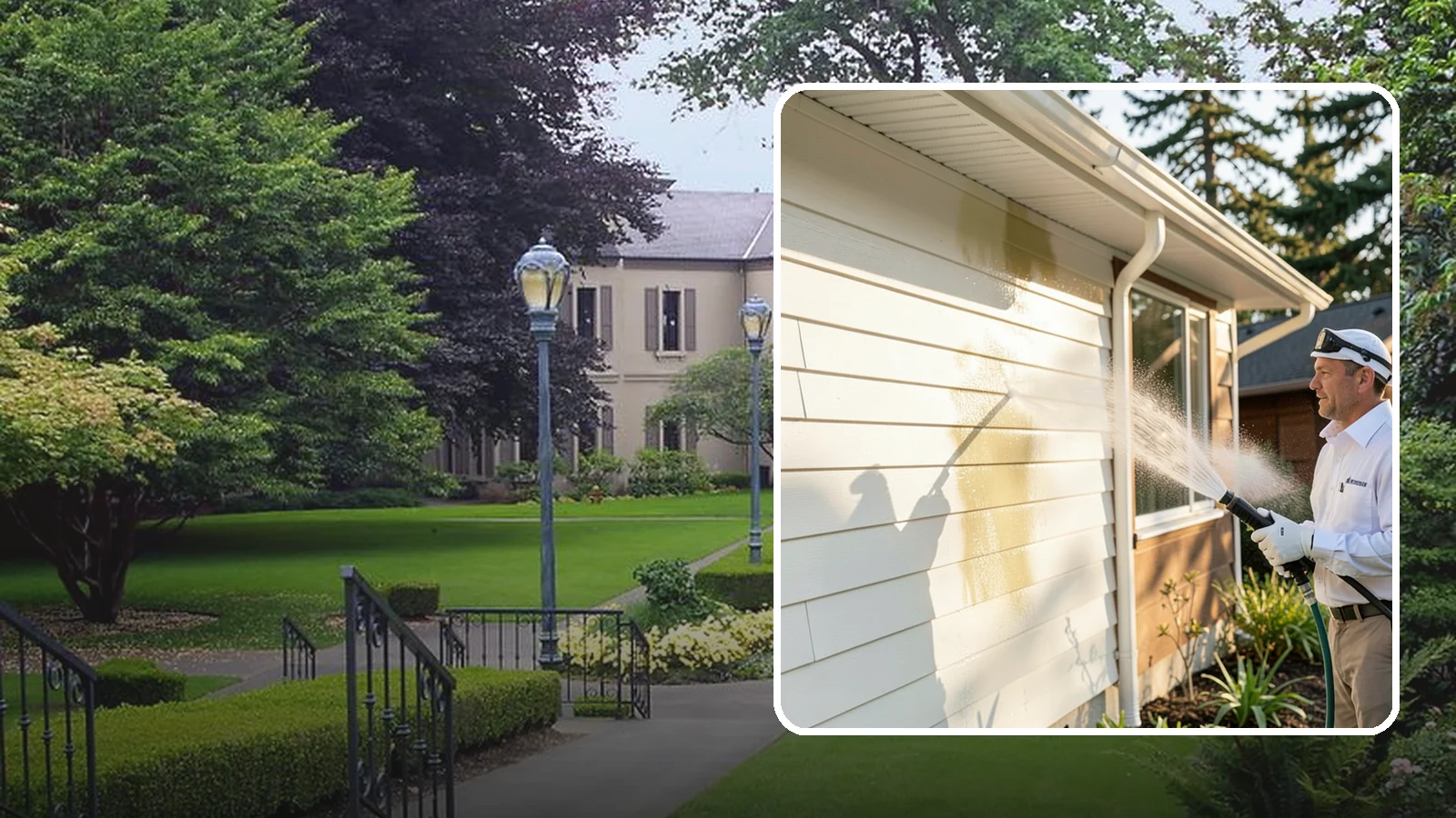 Exterior House Cleaning in Woodinville, King County, WA - Exterior house cleaning tackles the full outside of your home, from siding and soffits to trim and entry areas dulled by...