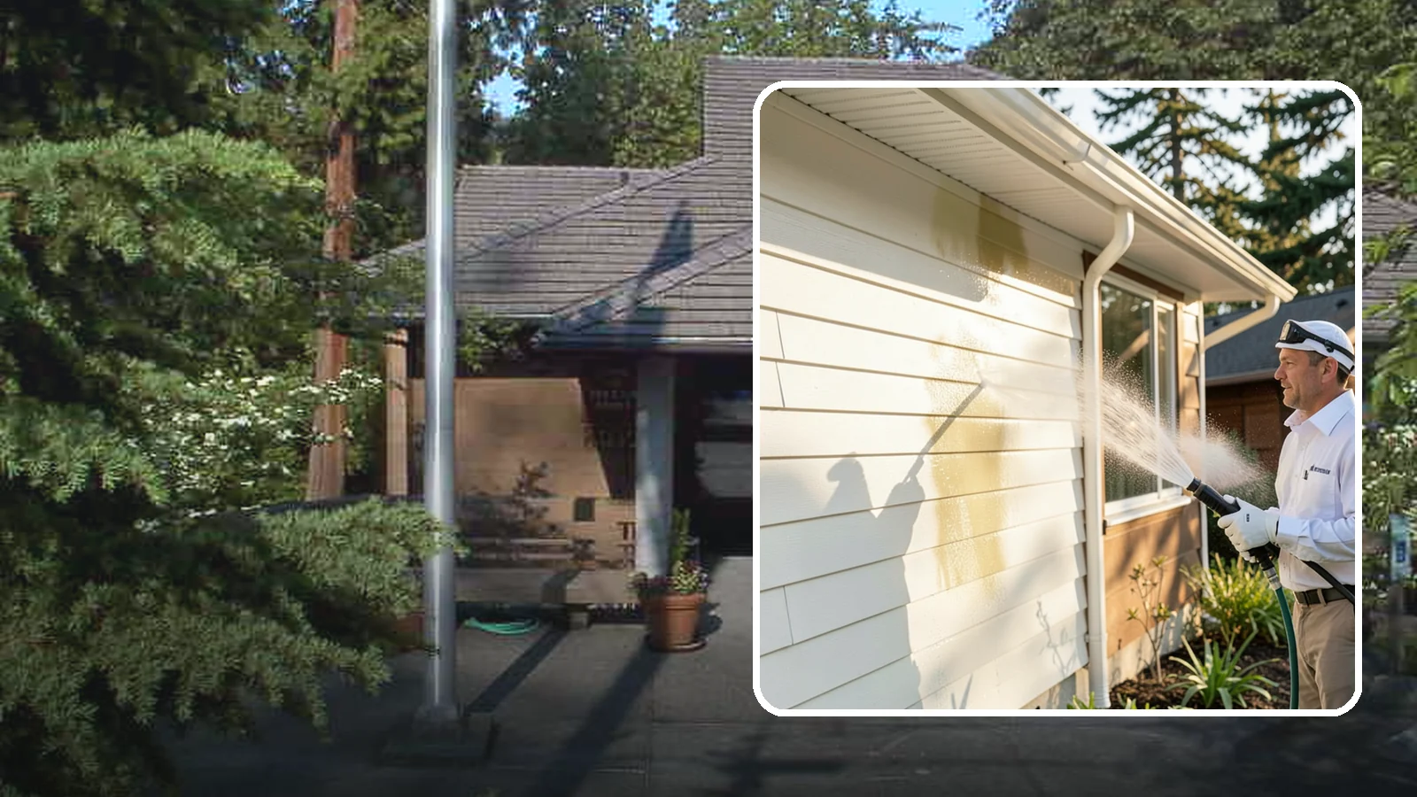 Exterior House Cleaning in Yarrow Point, King County, WA - Exterior house cleaning tackles the full outside of your home, from siding and soffits to trim and entry areas dulled by...