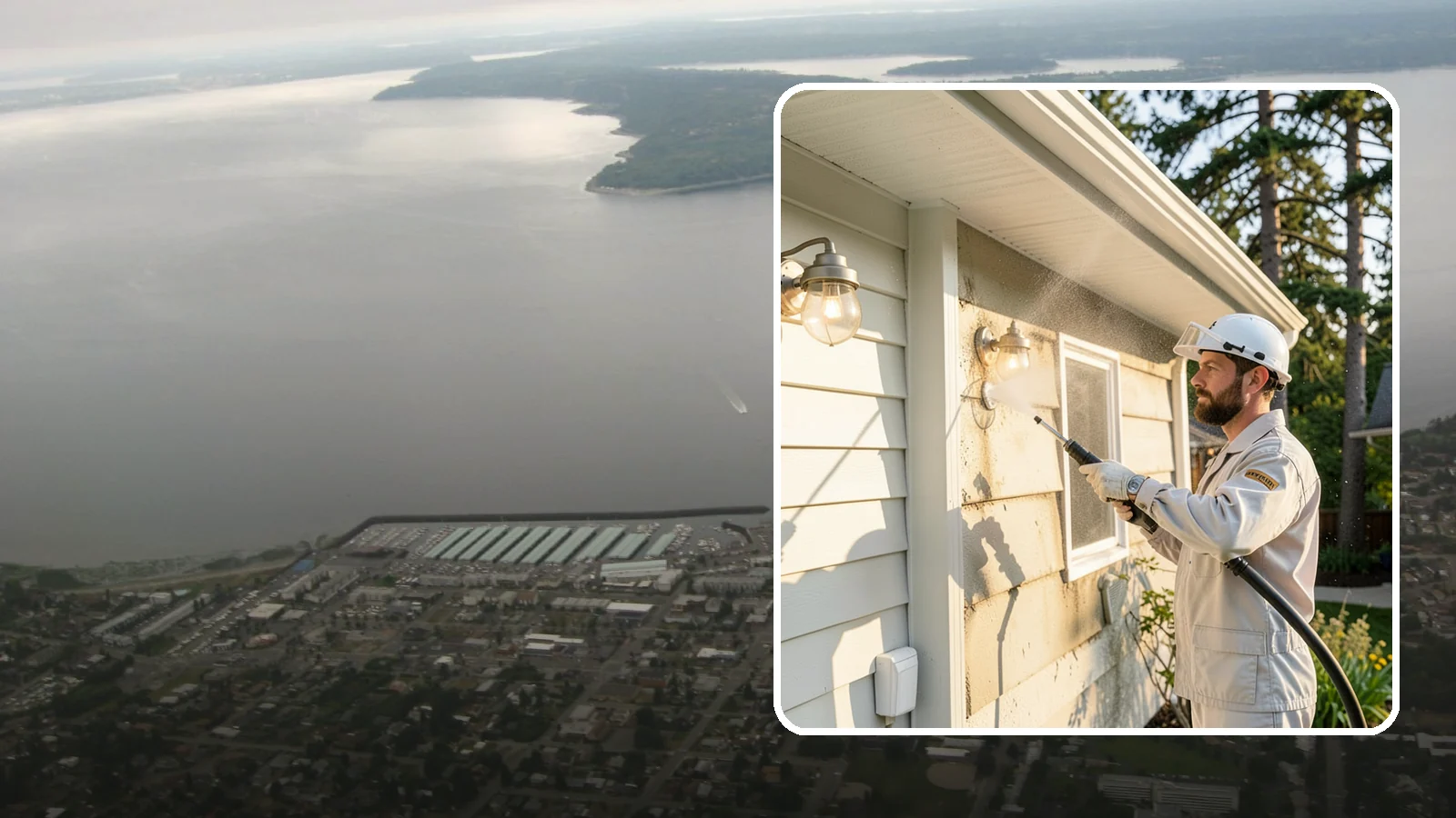 Exterior Light Fixture Cleaning in Des Moines, King County, WA - We hand clean porch and coach lights to clear cobwebs, insect debris, and oxidation from glass and metal fixtures.
