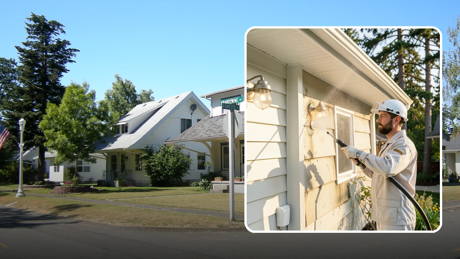 Exterior Light Fixture Cleaning in DuPont, Pierce County, WA - We hand clean porch and coach lights to clear cobwebs, insect debris, and oxidation from glass and metal fixtures.