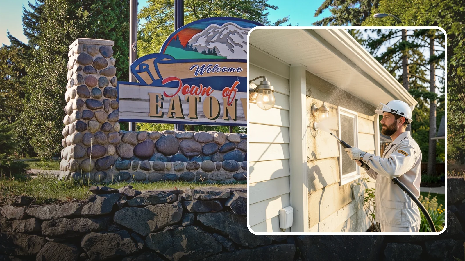 Exterior Light Fixture Cleaning in Eatonville, Pierce County, WA - We hand clean porch and coach lights to clear cobwebs, insect debris, and oxidation from glass and metal fixtures.