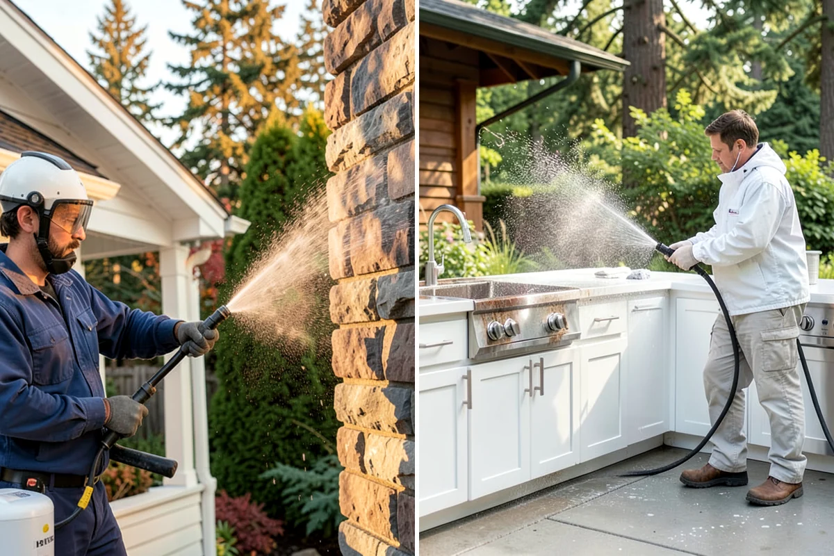 Exterior Light Fixture Cleaning in Enumclaw, King County, WA - Power-off confirmation and gentle debris removal