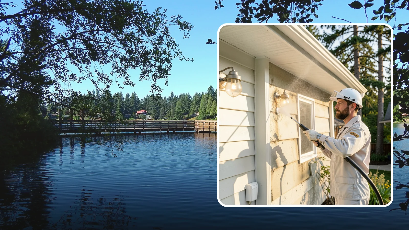 Exterior Light Fixture Cleaning in Federal Way, King County, WA - We hand clean porch and coach lights to clear cobwebs, insect debris, and oxidation from glass and metal fixtures.