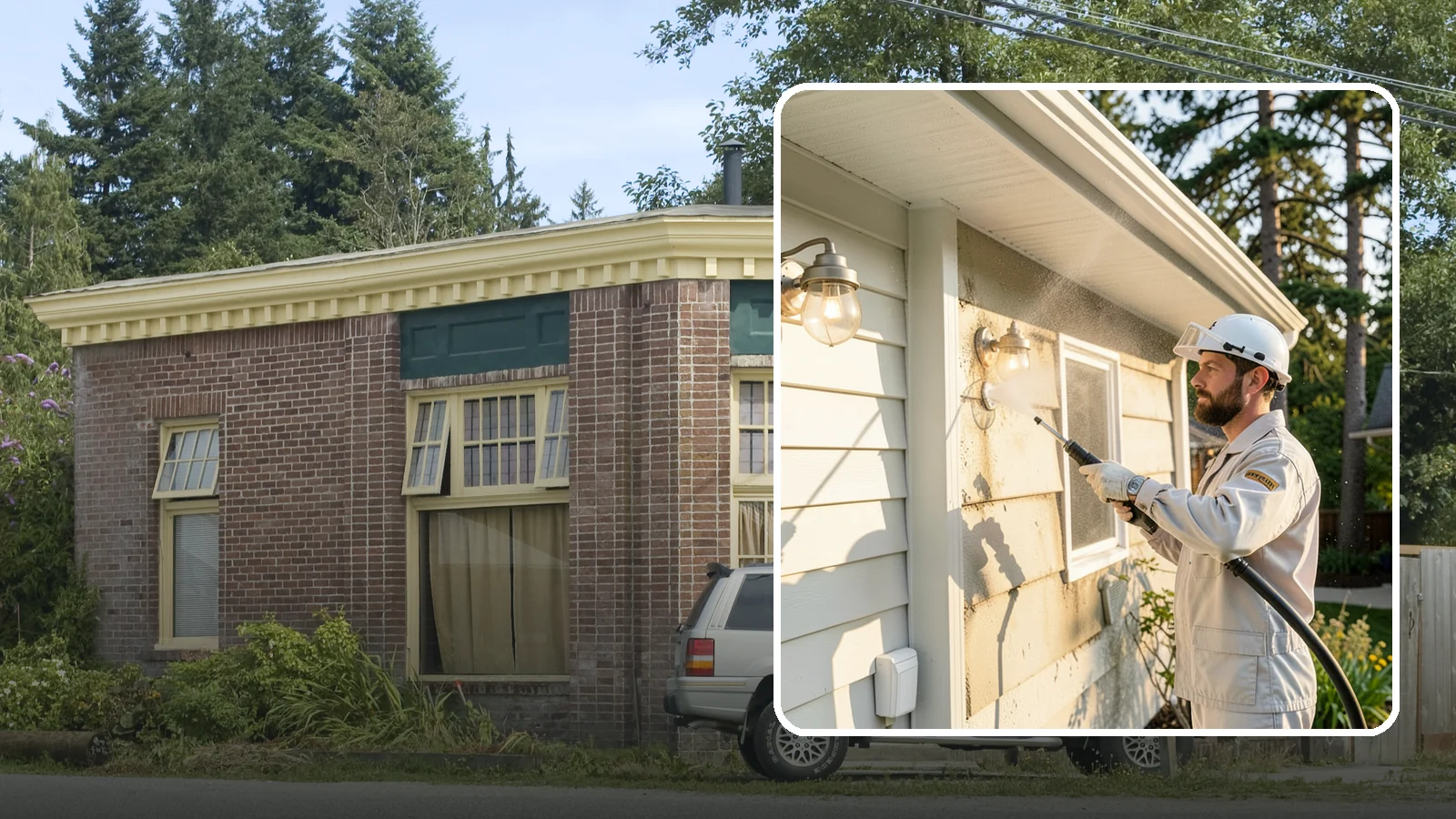 Exterior Light Fixture Cleaning in Hamilton, Skagit County, WA - We hand clean porch and coach lights to clear cobwebs, insect debris, and oxidation from glass and metal fixtures.