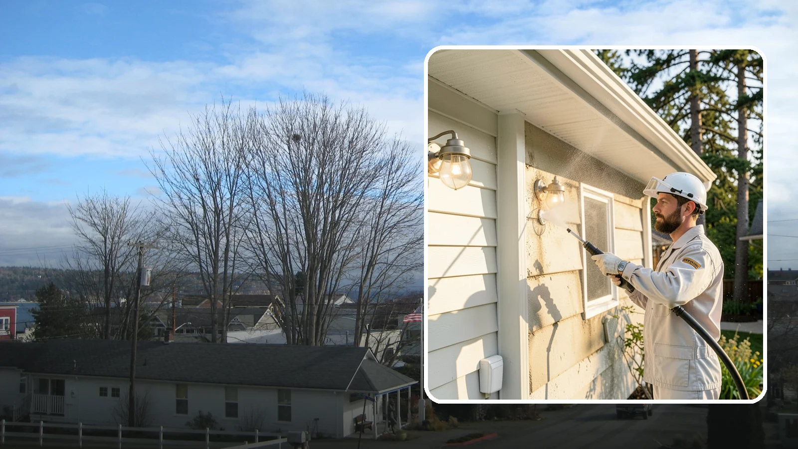 Exterior Light Fixture Cleaning in Langley, Island County, WA - We hand clean porch and coach lights to clear cobwebs, insect debris, and oxidation from glass and metal fixtures.