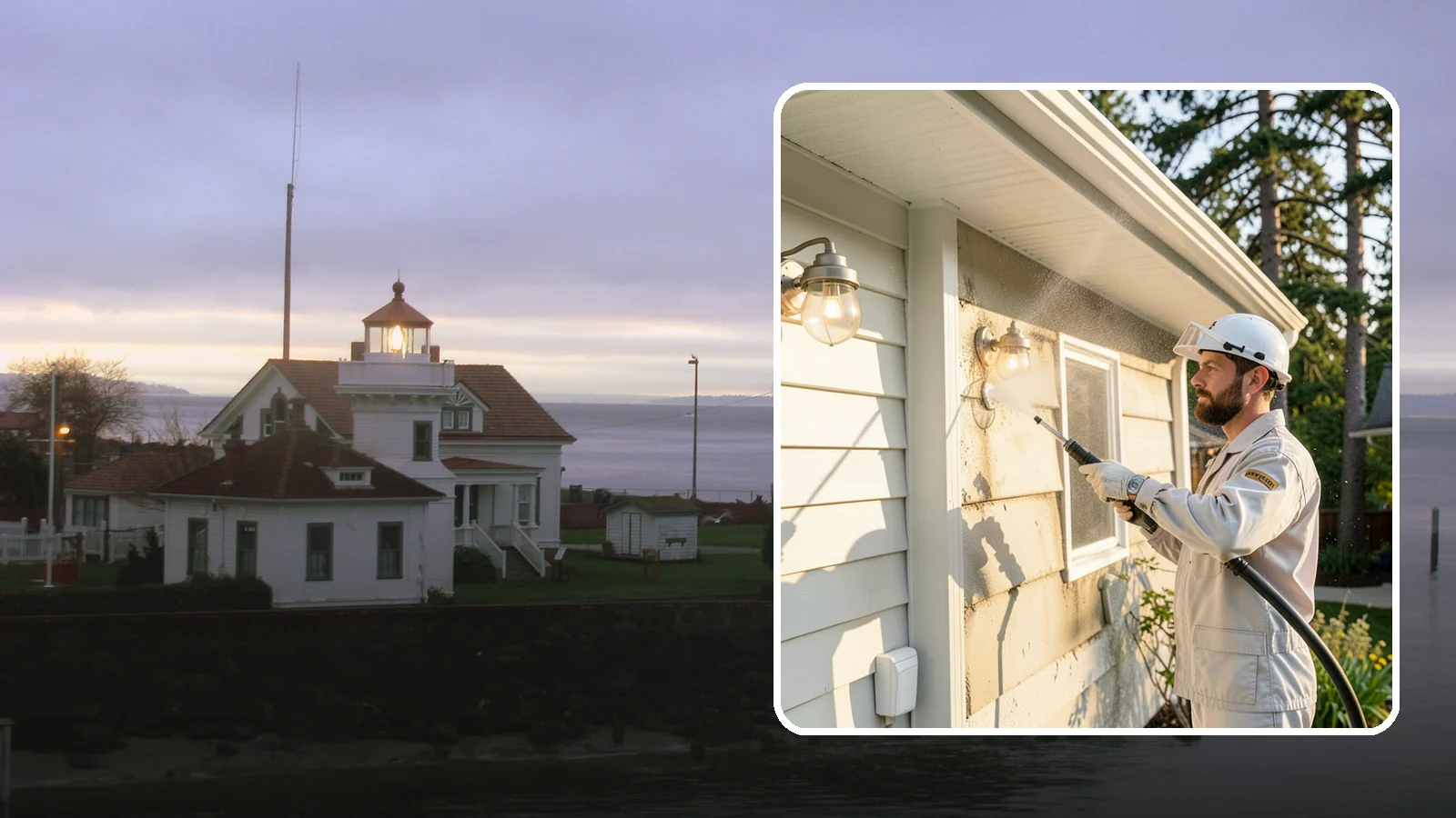 Exterior Light Fixture Cleaning in Mukilteo, Snohomish County, WA - We hand clean porch and coach lights to clear cobwebs, insect debris, and oxidation from glass and metal fixtures.