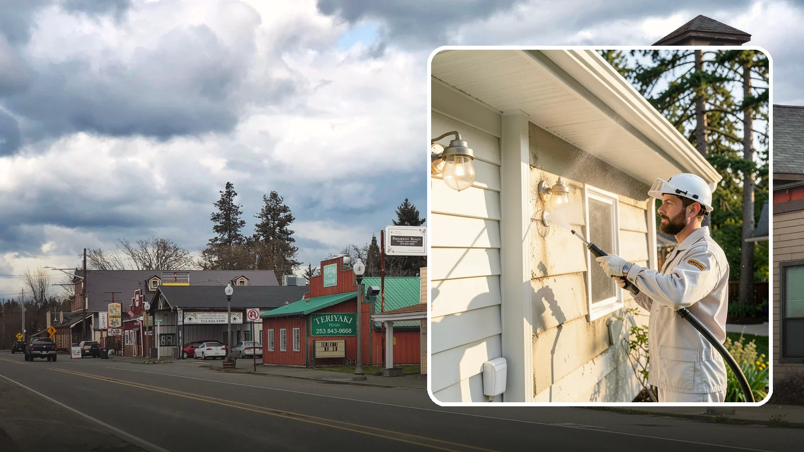Exterior Light Fixture Cleaning in Roy, Pierce County, WA - We hand clean porch and coach lights to clear cobwebs, insect debris, and oxidation from glass and metal fixtures.