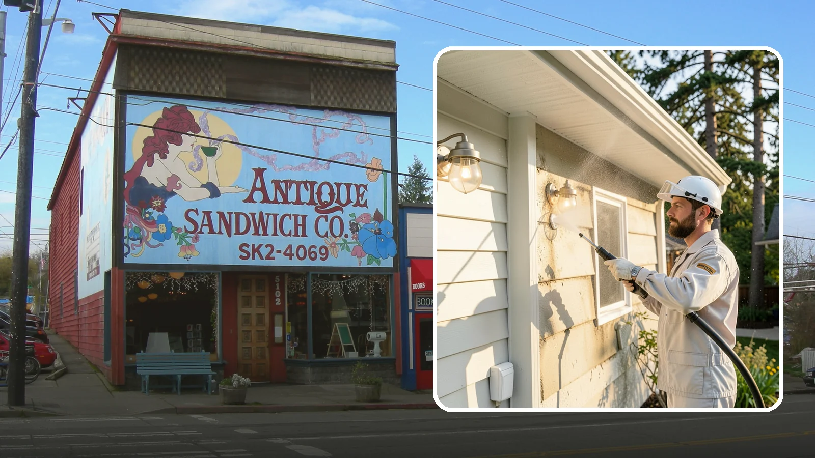Exterior Light Fixture Cleaning in Ruston, Pierce County, WA - We hand clean porch and coach lights to clear cobwebs, insect debris, and oxidation from glass and metal fixtures.