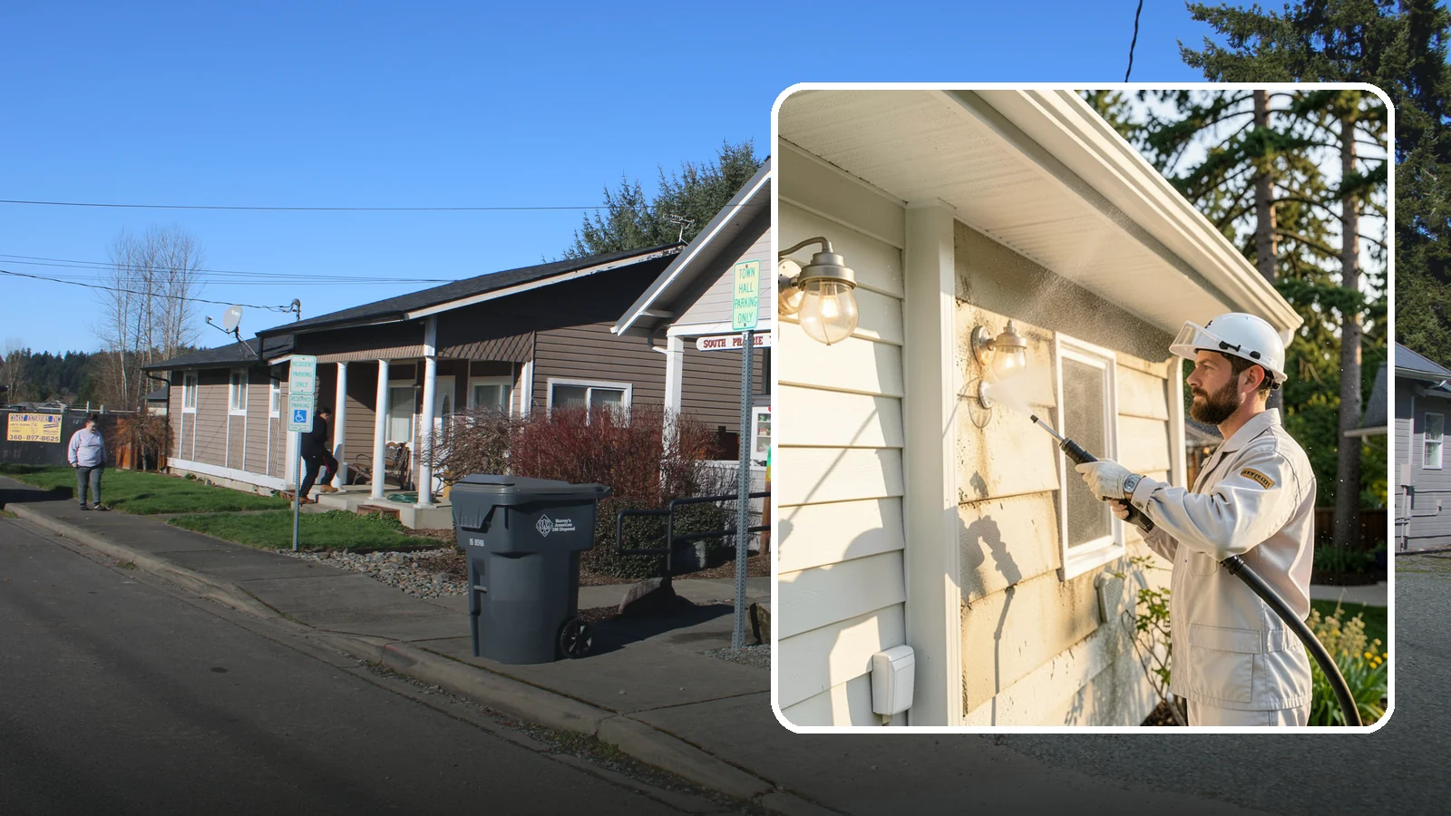 Exterior Light Fixture Cleaning in South Prairie, Pierce County, WA - We hand clean porch and coach lights to clear cobwebs, insect debris, and oxidation from glass and metal fixtures.