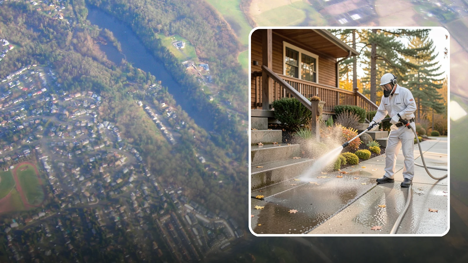 Exterior Stairs Cleaning in Algona, King County, WA - We pressure wash exterior stairs to remove the moss and slick film that make outdoor steps hazardous in wet weather.