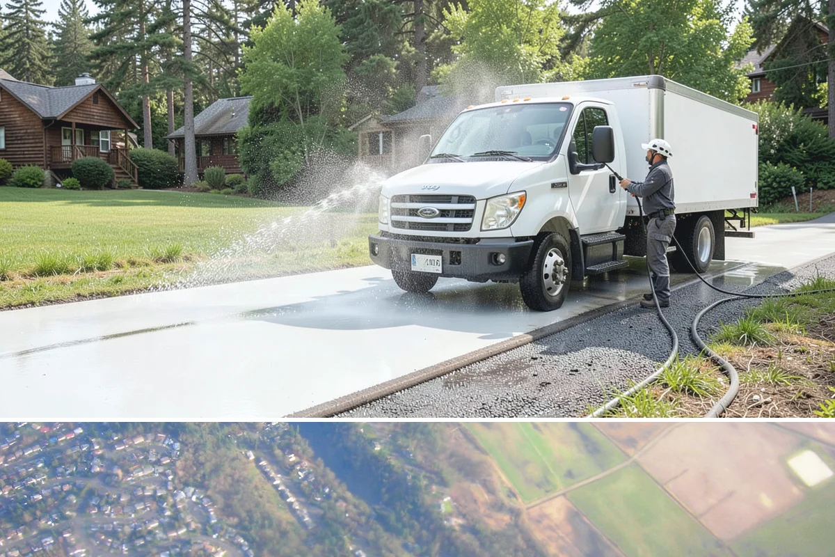 Exterior Stairs Cleaning in Algona, King County, WA - Clean exterior stairs in fall and spring, the seasons when moss growth peaks and slip risk is highest.
