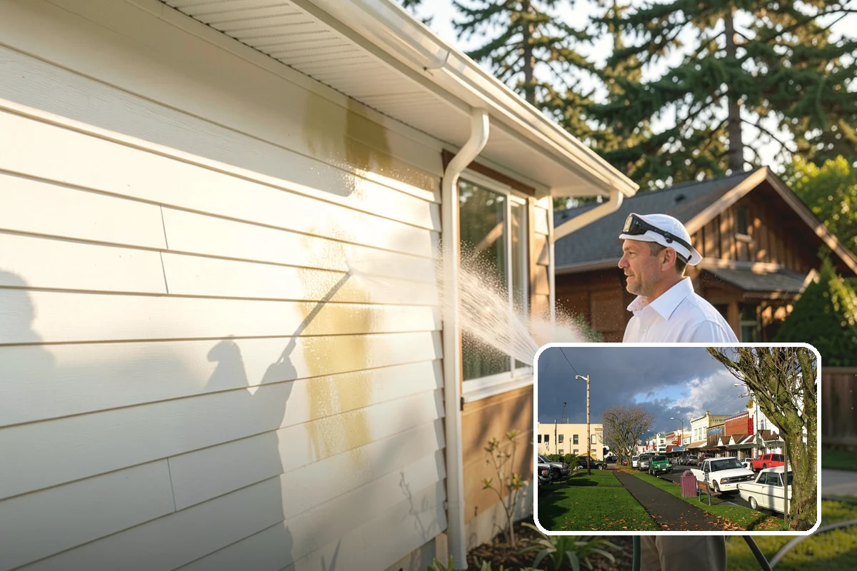 Exterior Stairs Cleaning in Arlington, Snohomish County, WA - Restores traction by removing slick moss from treads