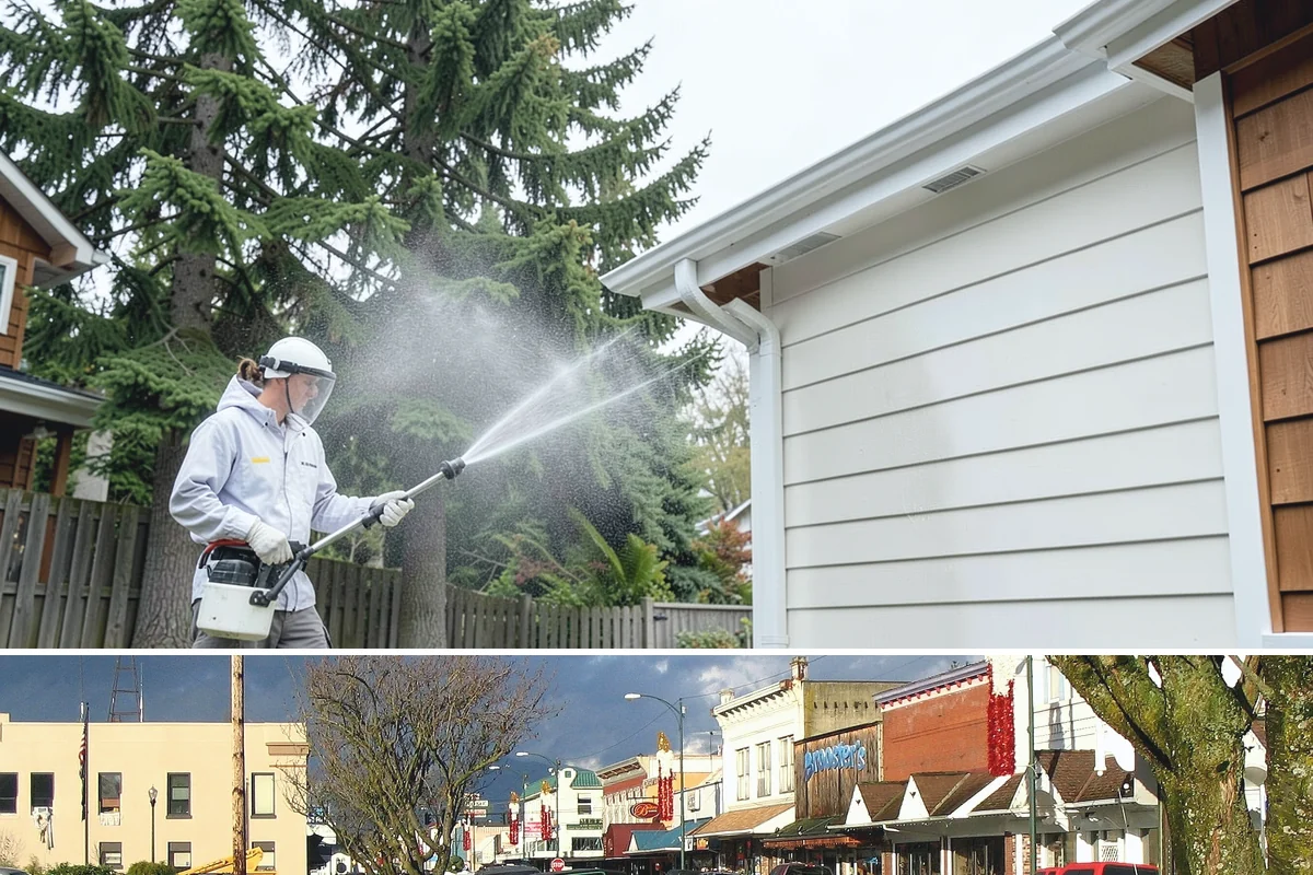Exterior Stairs Cleaning in Arlington, Snohomish County, WA - Clean exterior stairs in fall and spring, the seasons when moss growth peaks and slip risk is highest.