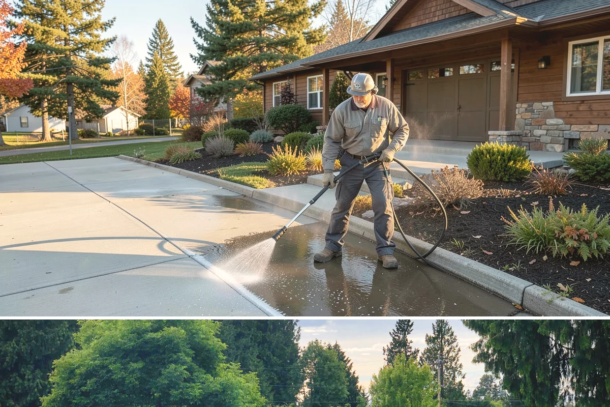 Exterior Stairs Cleaning in Bonney Lake, Pierce County, WA - Clean exterior stairs in fall and spring, the seasons when moss growth peaks and slip risk is highest.
