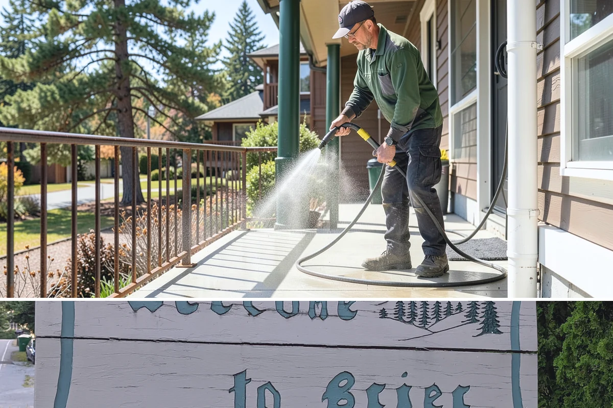 Exterior Stairs Cleaning in Brier, Snohomish County, WA - Clean exterior stairs in fall and spring, the seasons when moss growth peaks and slip risk is highest.