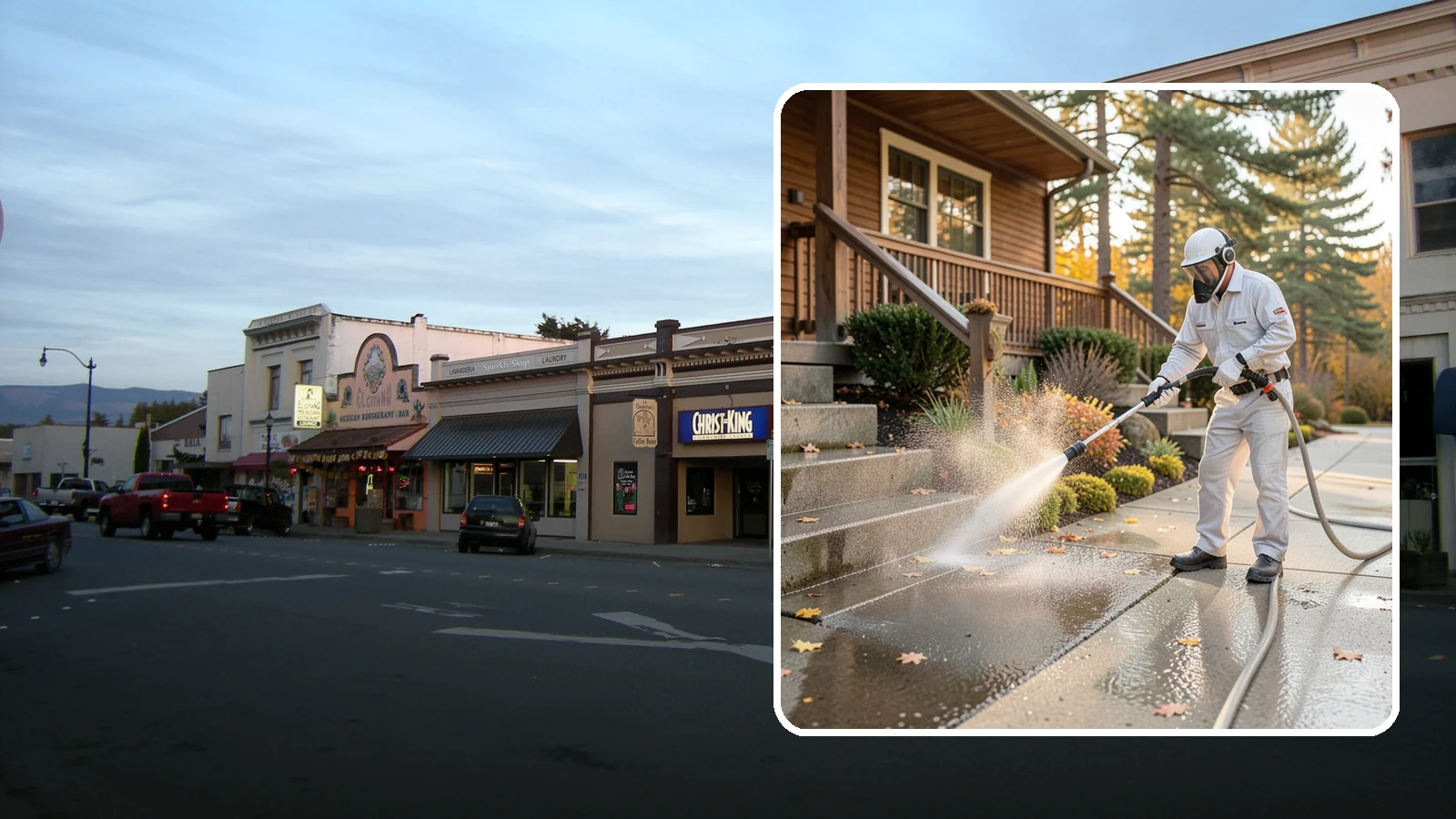 Exterior Stairs Cleaning in Burlington, Skagit County, WA - We pressure wash exterior stairs to remove the moss and slick film that make outdoor steps hazardous in wet weather.