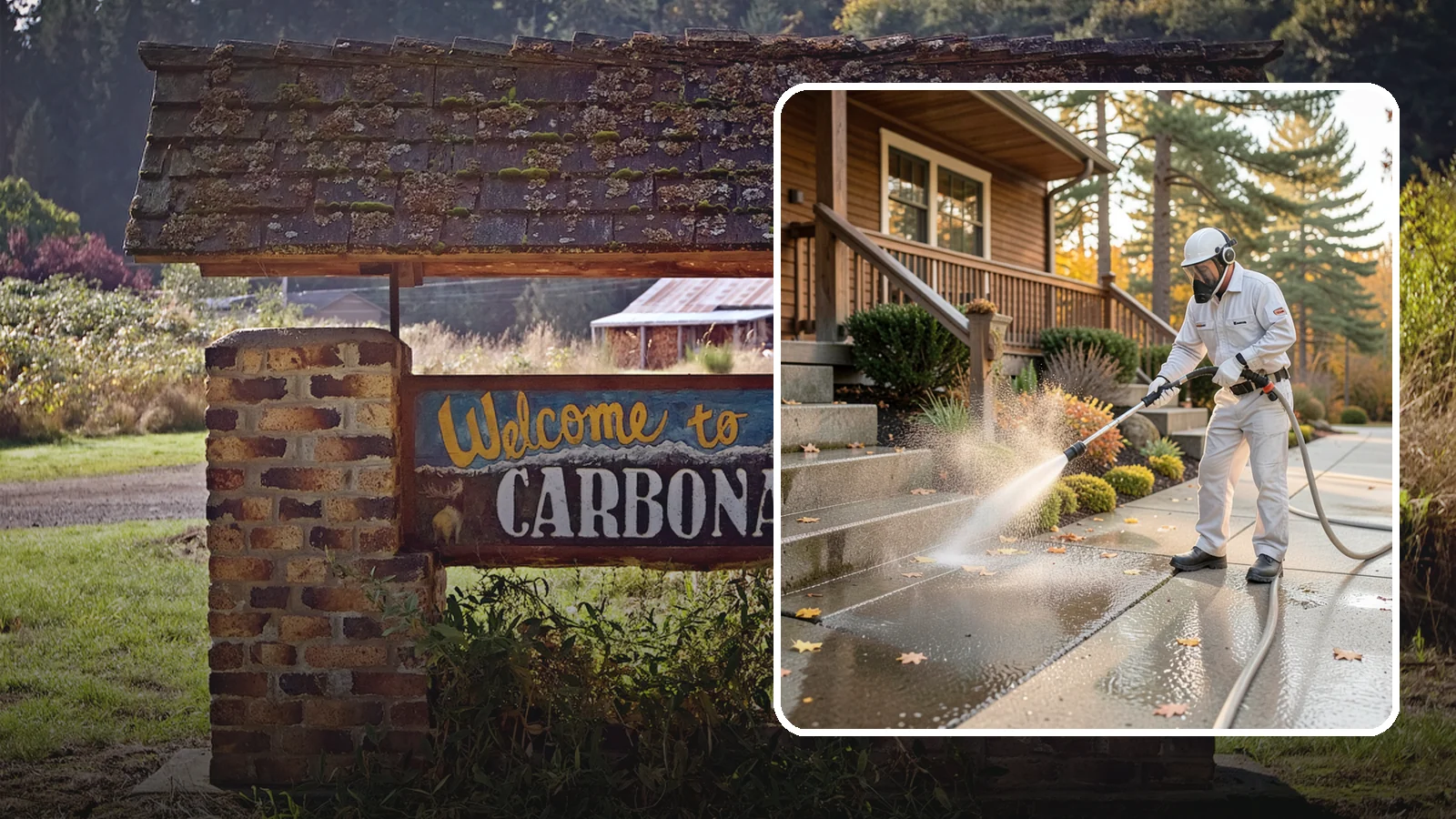 Exterior Stairs Cleaning in Carbonado, Pierce County, WA - We pressure wash exterior stairs to remove the moss and slick film that make outdoor steps hazardous in wet weather.