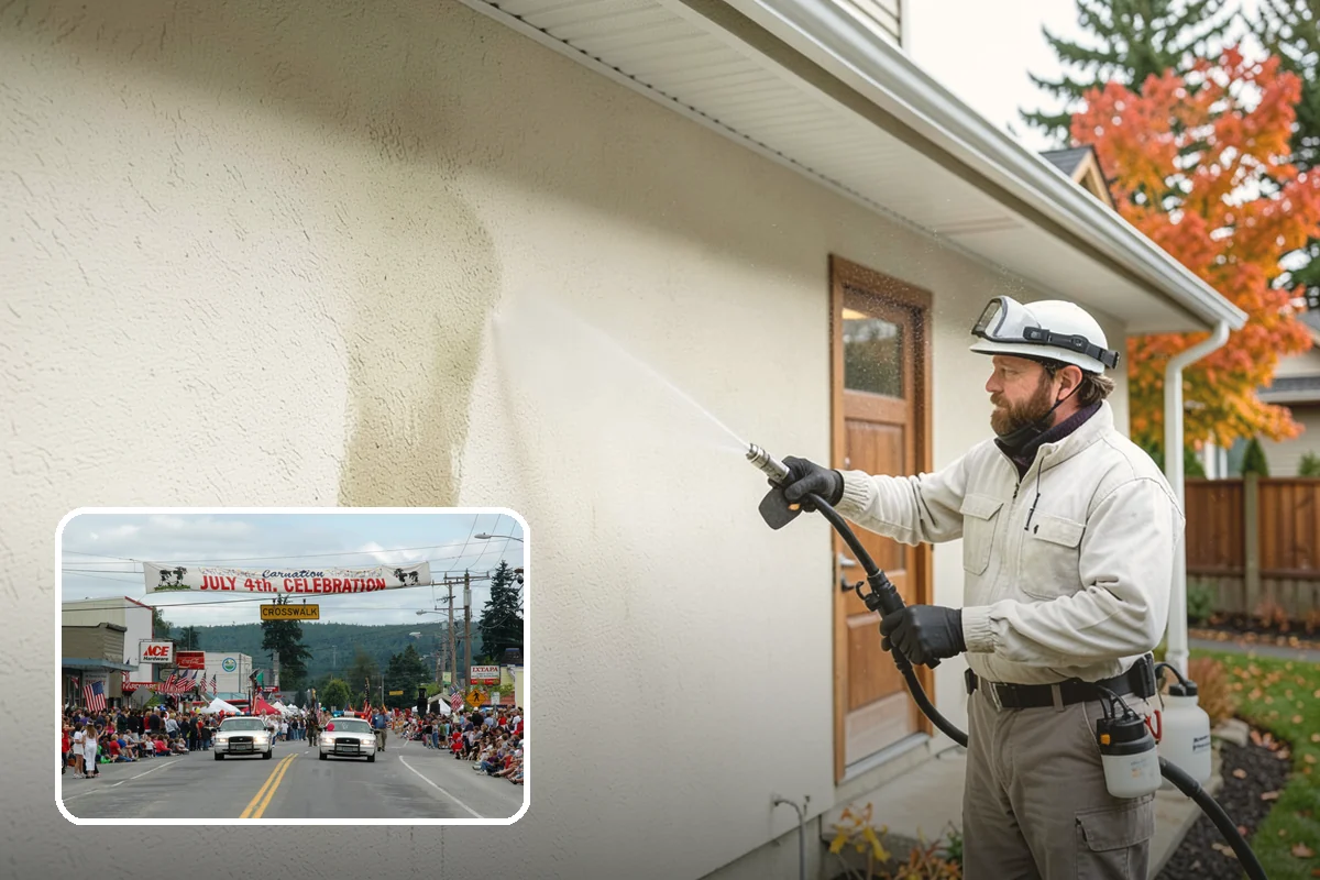 Exterior Stairs Cleaning in Carnation, King County, WA - Restores traction by removing slick moss from treads