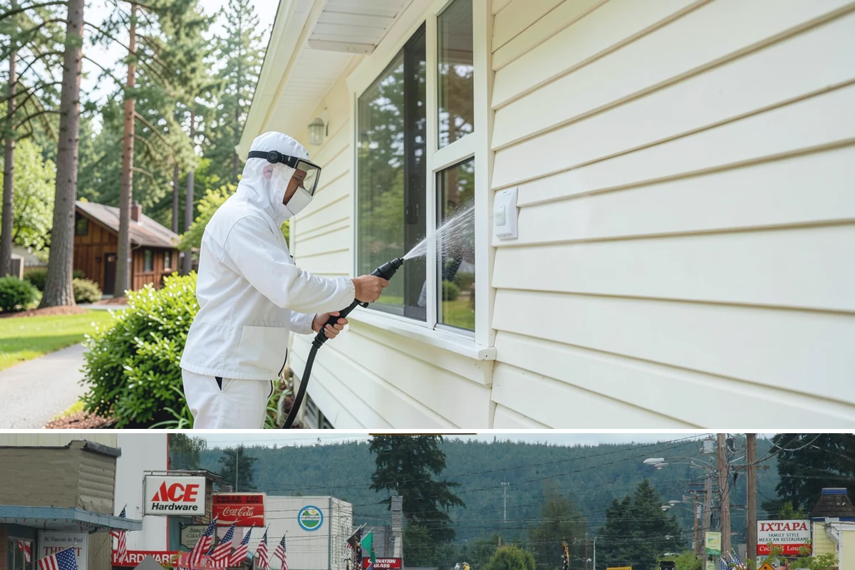 Exterior Stairs Cleaning in Carnation, King County, WA - Clean exterior stairs in fall and spring, the seasons when moss growth peaks and slip risk is highest.