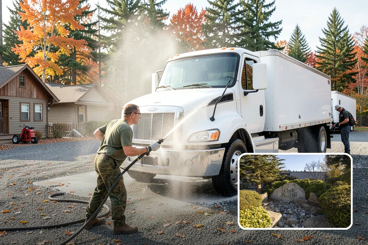 Exterior Stairs Cleaning in Clyde Hill, King County, WA - Restores traction by removing slick moss from treads