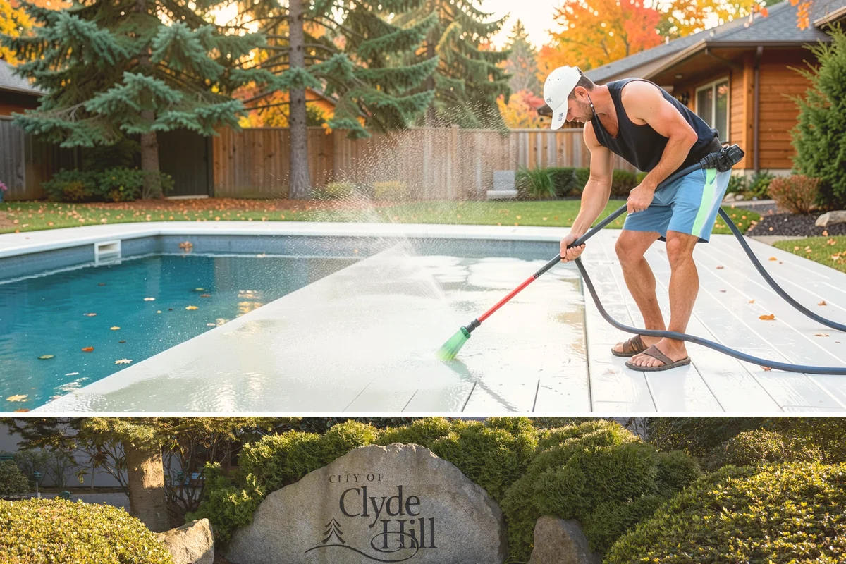 Exterior Stairs Cleaning in Clyde Hill, King County, WA - Clean exterior stairs in fall and spring, the seasons when moss growth peaks and slip risk is highest.