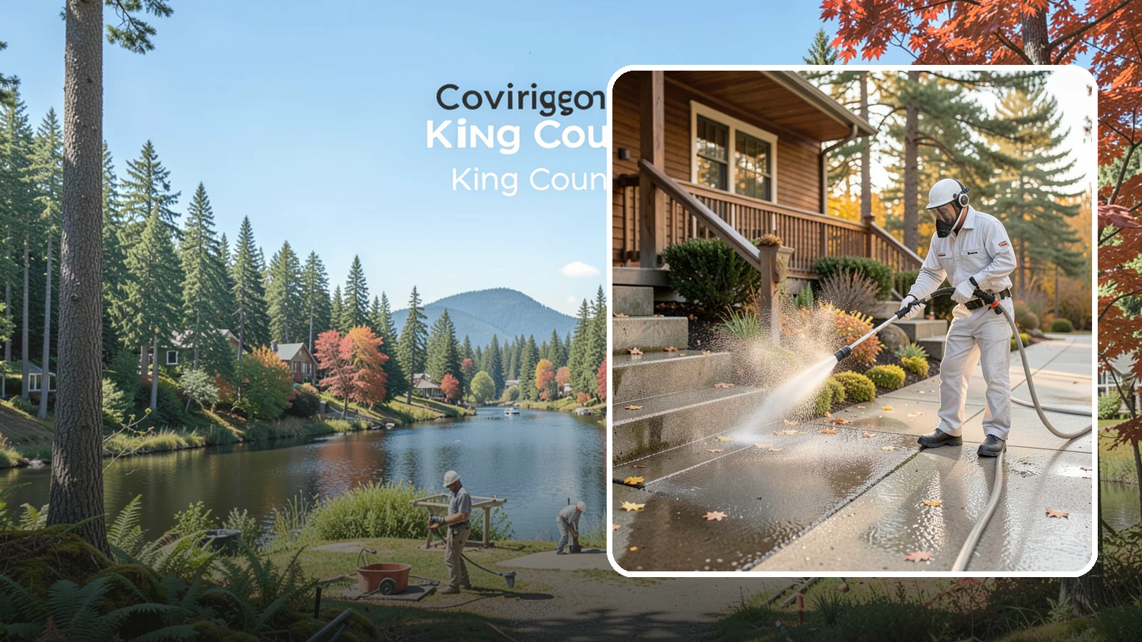 Exterior Stairs Cleaning in Covington, King County, WA - We pressure wash exterior stairs to remove the moss and slick film that make outdoor steps hazardous in wet weather.