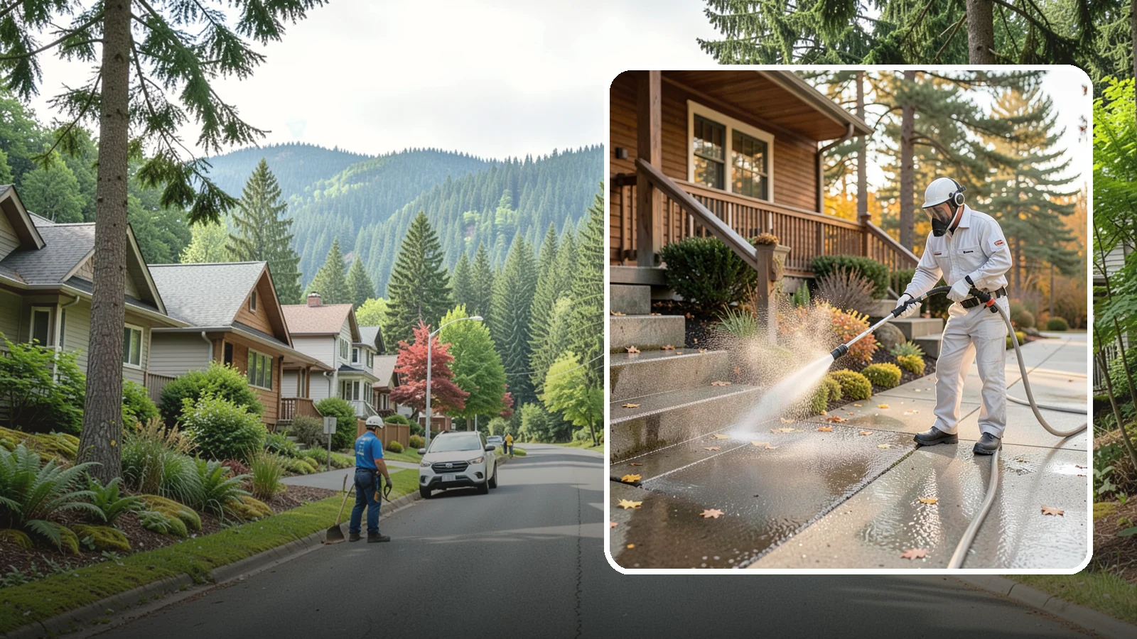 Exterior Stairs Cleaning in Darrington, Snohomish County, WA - We pressure wash exterior stairs to remove the moss and slick film that make outdoor steps hazardous in wet weather.