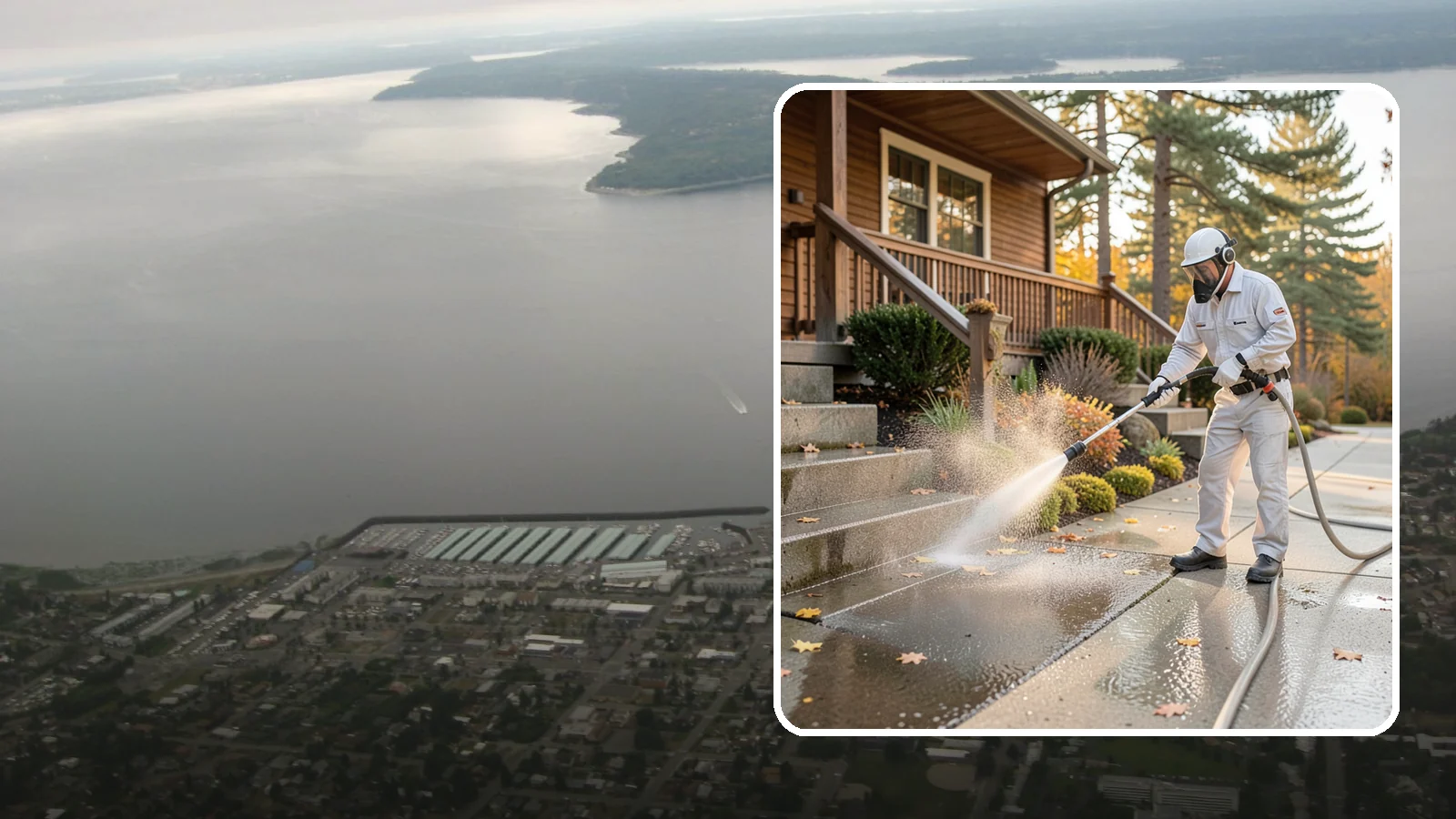 Exterior Stairs Cleaning in Des Moines, King County, WA - We pressure wash exterior stairs to remove the moss and slick film that make outdoor steps hazardous in wet weather.