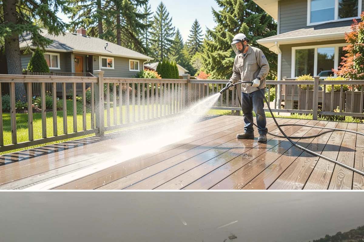 Exterior Stairs Cleaning in Des Moines, King County, WA - Clean exterior stairs in fall and spring, the seasons when moss growth peaks and slip risk is highest.