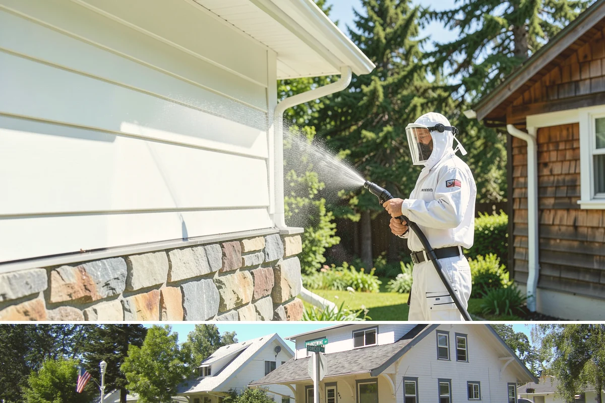 Exterior Stairs Cleaning in DuPont, Pierce County, WA - Clean exterior stairs in fall and spring, the seasons when moss growth peaks and slip risk is highest.