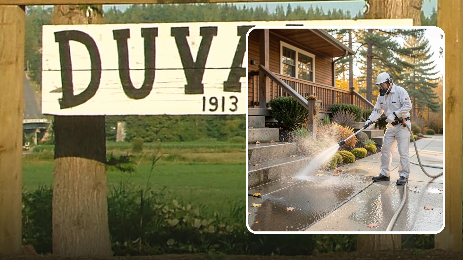 Exterior Stairs Cleaning in Duvall, King County, WA - We pressure wash exterior stairs to remove the moss and slick film that make outdoor steps hazardous in wet weather.