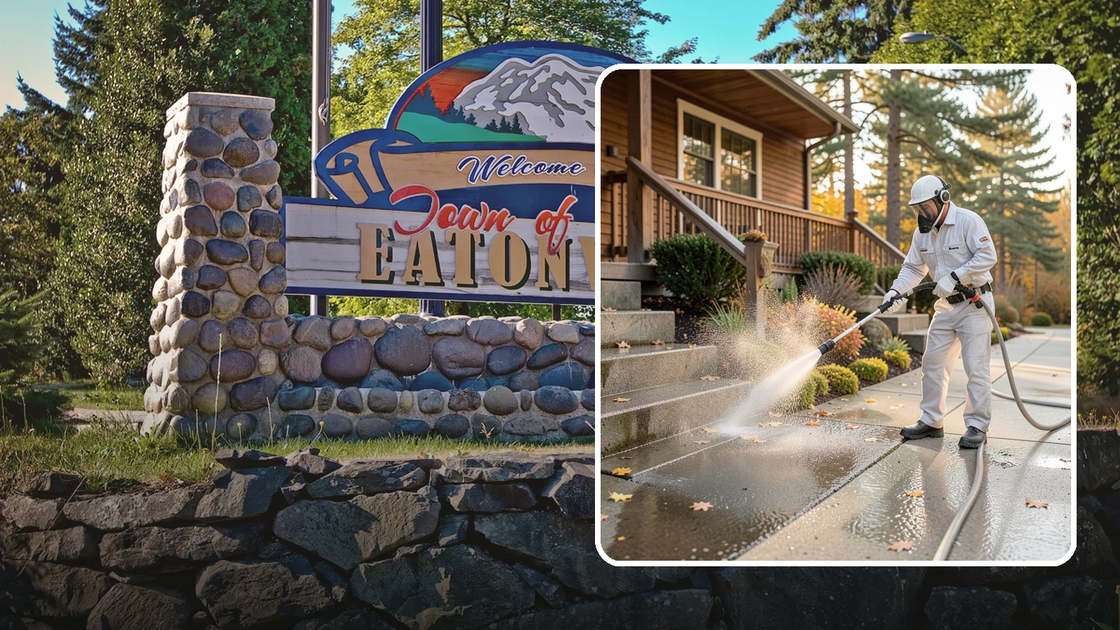 Exterior Stairs Cleaning in Eatonville, Pierce County, WA - We pressure wash exterior stairs to remove the moss and slick film that make outdoor steps hazardous in wet weather.