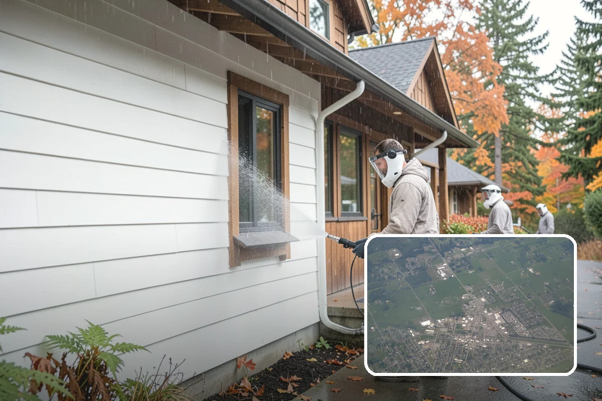 Exterior Stairs Cleaning in Enumclaw, King County, WA - Restores traction by removing slick moss from treads