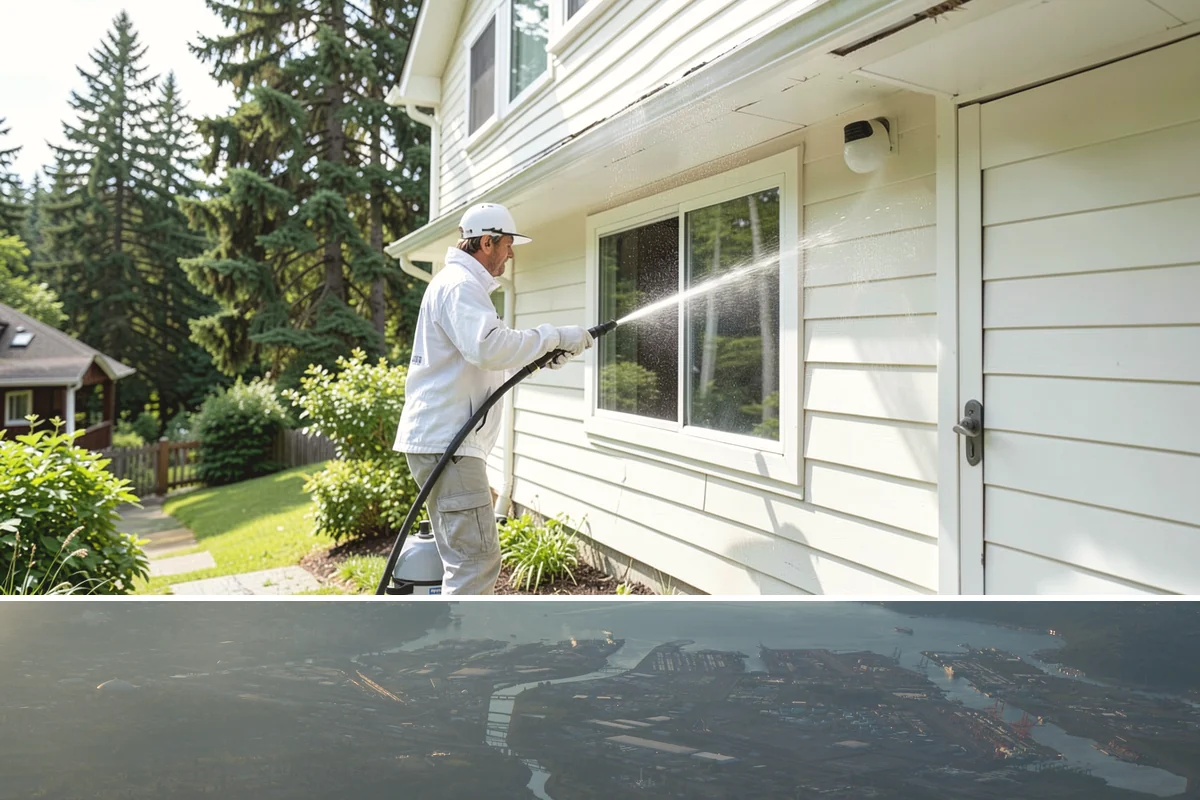 Exterior Stairs Cleaning in Fife, Pierce County, WA - Clean exterior stairs in fall and spring, the seasons when moss growth peaks and slip risk is highest.