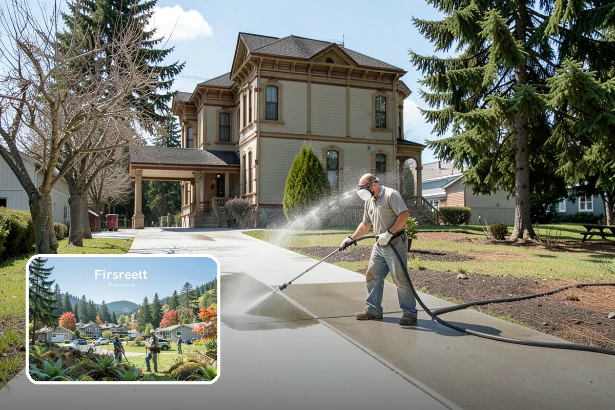 Exterior Stairs Cleaning in Fircrest, Pierce County, WA - Restores traction by removing slick moss from treads