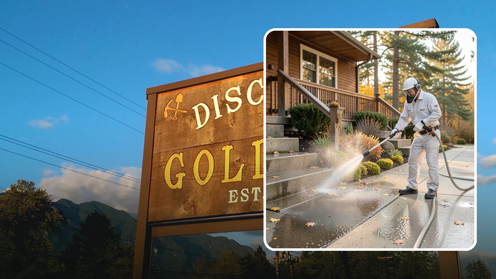 Exterior Stairs Cleaning in Gold Bar, Snohomish County, WA - We pressure wash exterior stairs to remove the moss and slick film that make outdoor steps hazardous in wet weather.