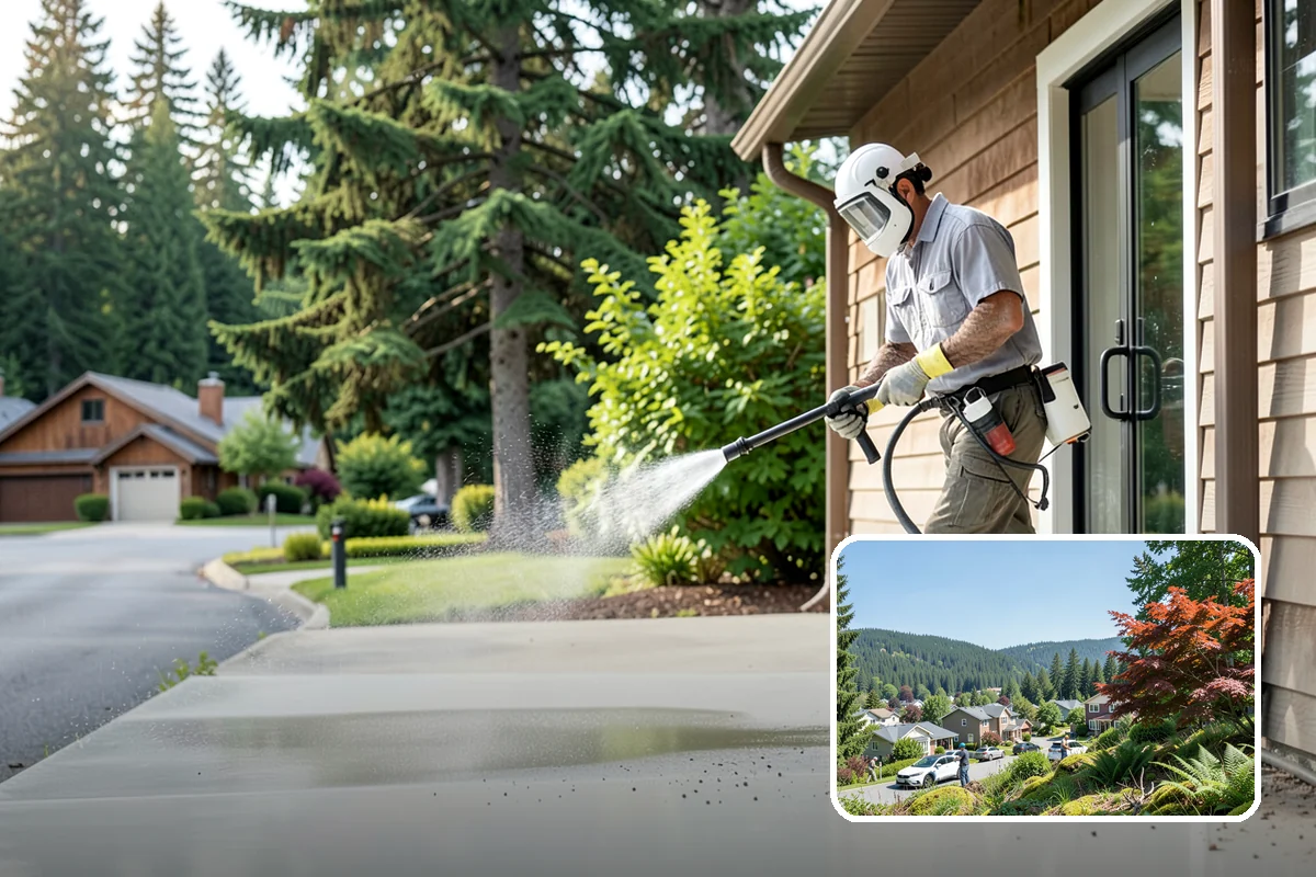 Exterior Stairs Cleaning in Index, Snohomish County, WA - Restores traction by removing slick moss from treads