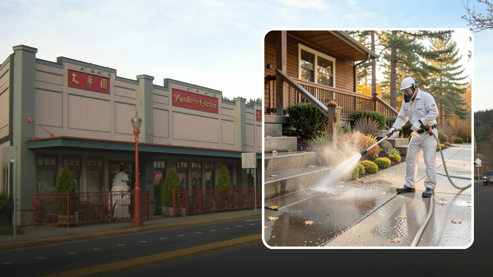 Exterior Stairs Cleaning in Issaquah, King County, WA - We pressure wash exterior stairs to remove the moss and slick film that make outdoor steps hazardous in wet weather.