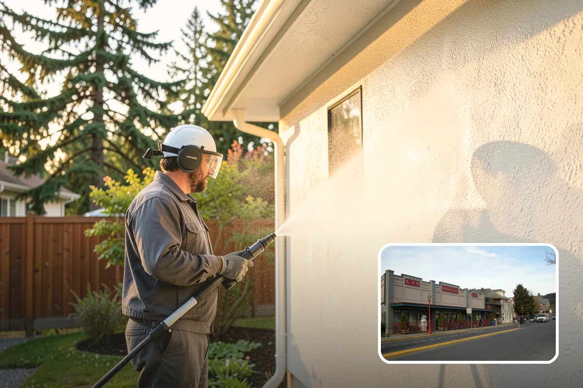 Exterior Stairs Cleaning in Issaquah, King County, WA - Restores traction by removing slick moss from treads