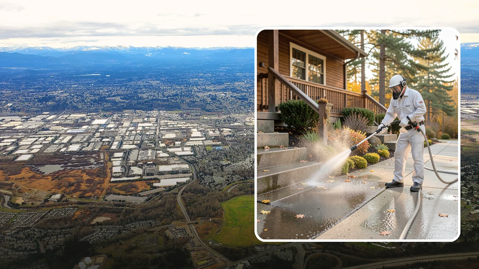 Exterior Stairs Cleaning in Kent, King County, WA - We pressure wash exterior stairs to remove the moss and slick film that make outdoor steps hazardous in wet weather.