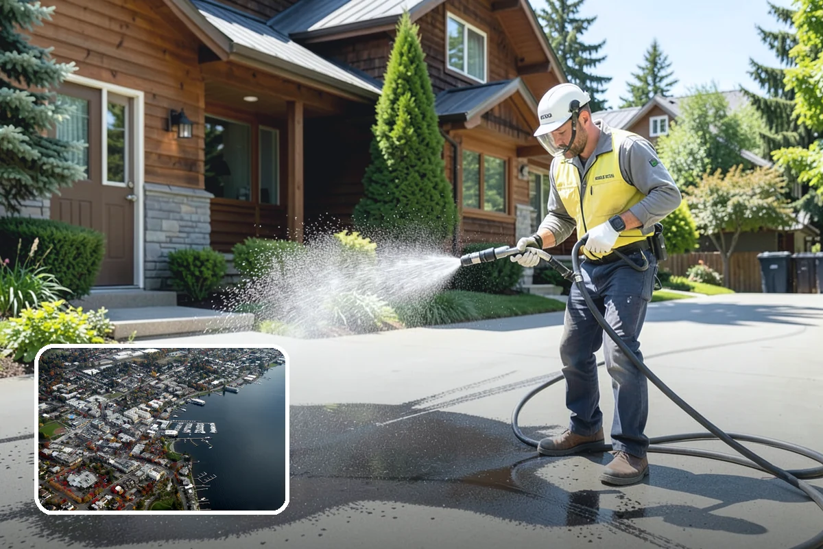 Exterior Stairs Cleaning in Kirkland, King County, WA - Restores traction by removing slick moss from treads