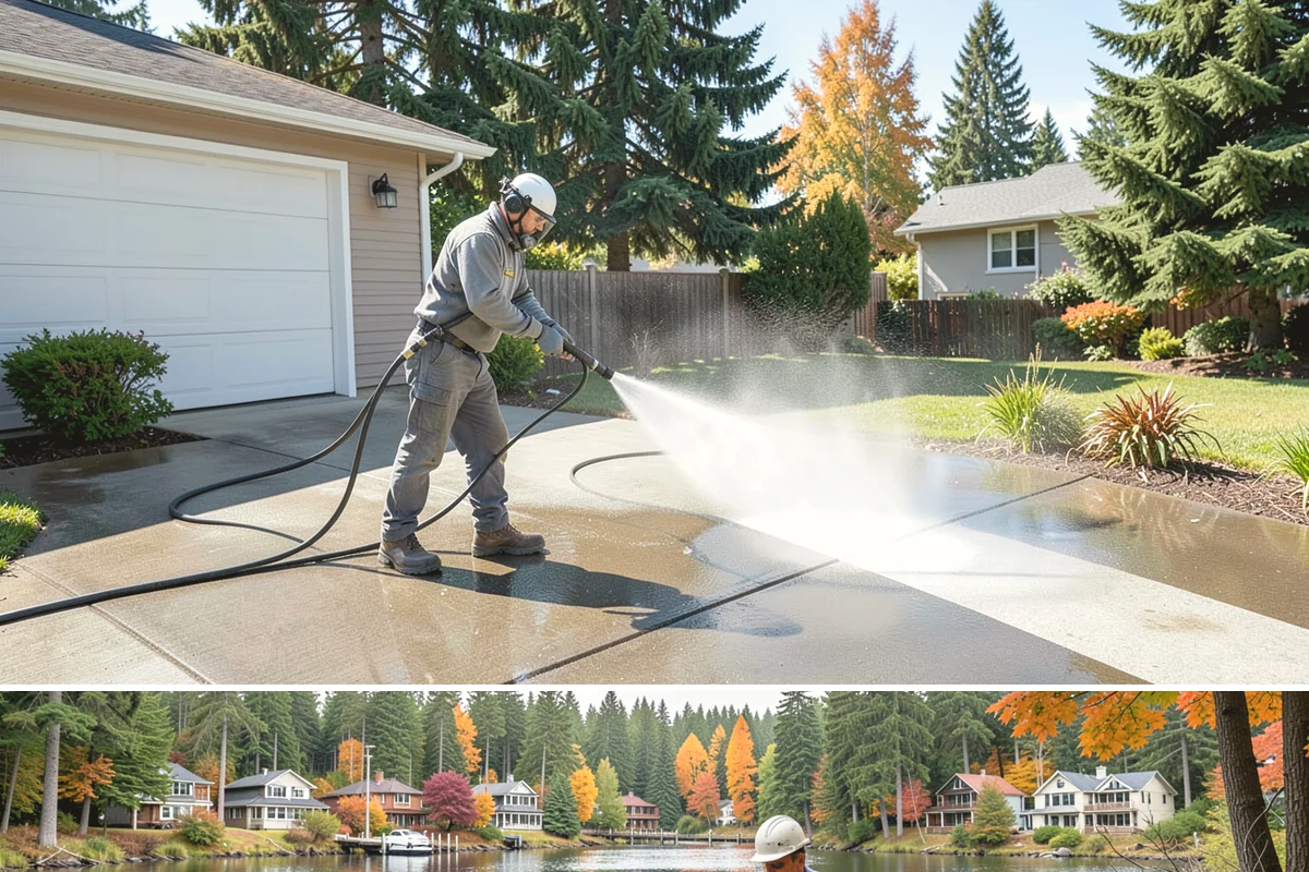 Exterior Stairs Cleaning in La Conner, Skagit County, WA - Clean exterior stairs in fall and spring, the seasons when moss growth peaks and slip risk is highest.