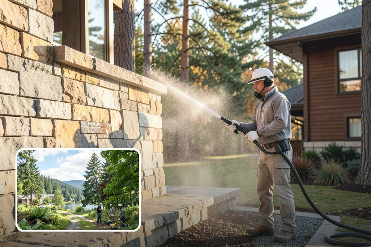 Exterior Stairs Cleaning in Lake Forest Park, King County, WA - Restores traction by removing slick moss from treads
