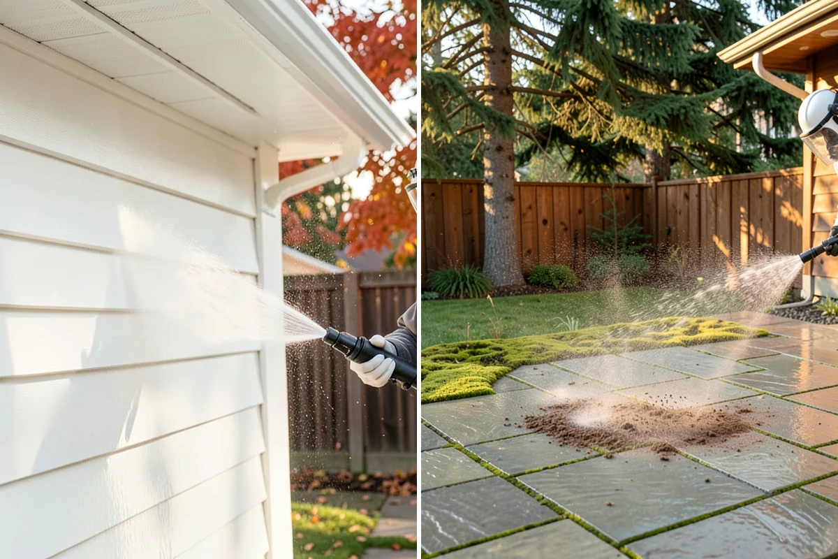 Exterior Stairs Cleaning in Lake Forest Park, King County, WA - Clear debris and inspect steps for damage