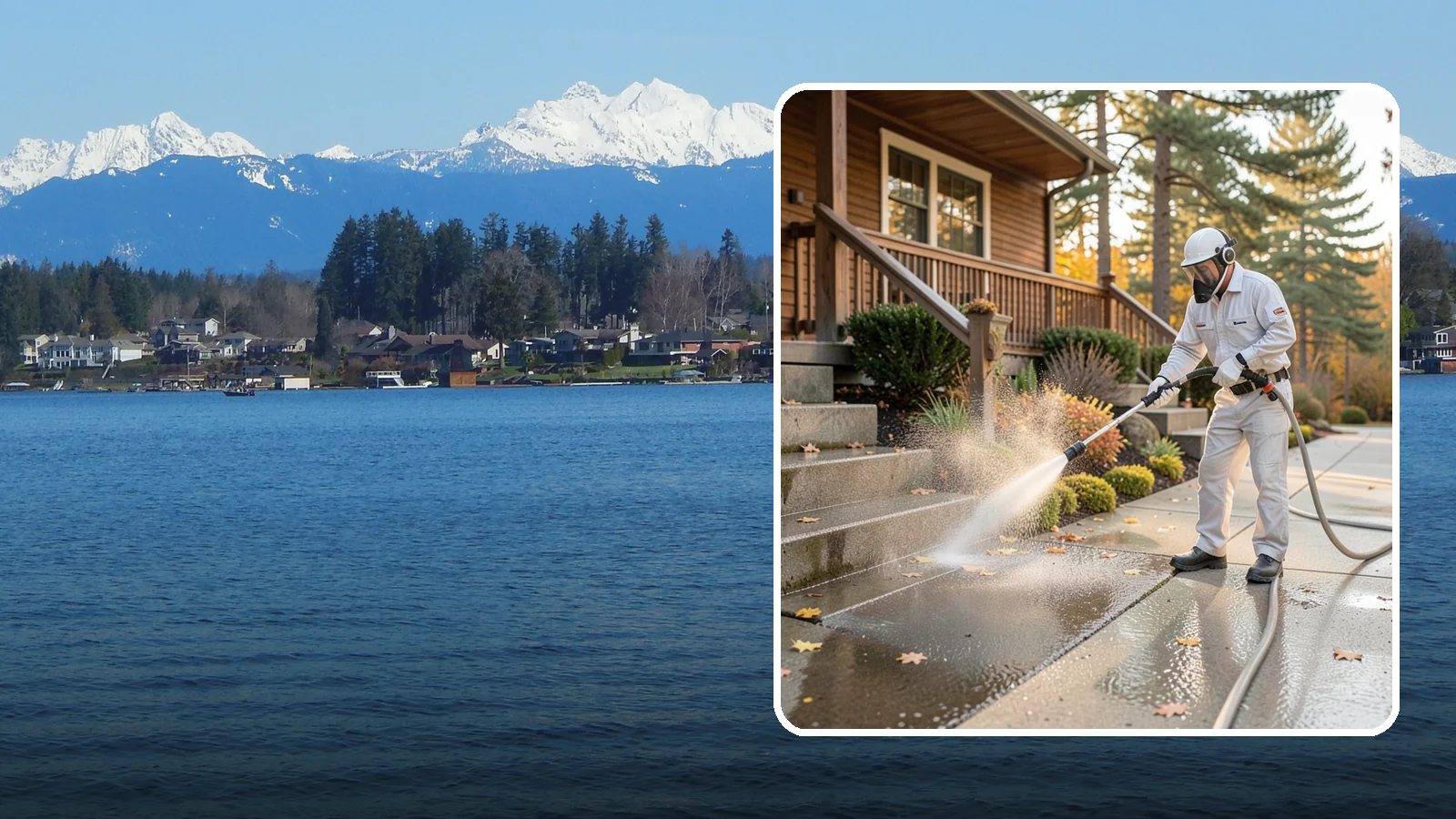 Exterior Stairs Cleaning in Lake Stevens, Snohomish County, WA - We pressure wash exterior stairs to remove the moss and slick film that make outdoor steps hazardous in wet weather.