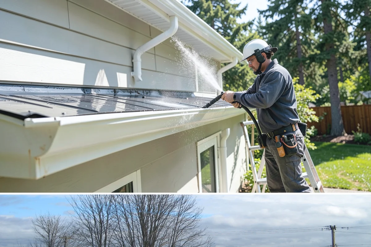 Exterior Stairs Cleaning in Langley, Island County, WA - Clean exterior stairs in fall and spring, the seasons when moss growth peaks and slip risk is highest.