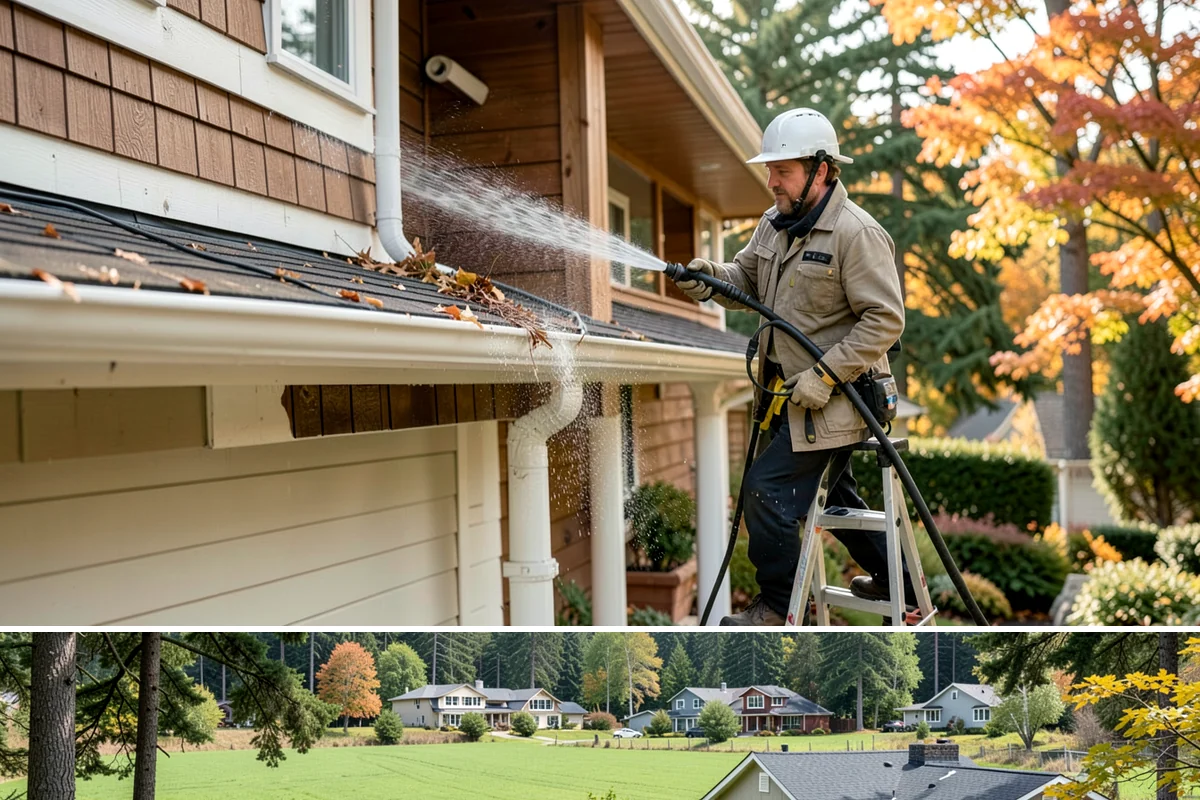 Exterior Stairs Cleaning in Lyman, Skagit County, WA - Clean exterior stairs in fall and spring, the seasons when moss growth peaks and slip risk is highest.