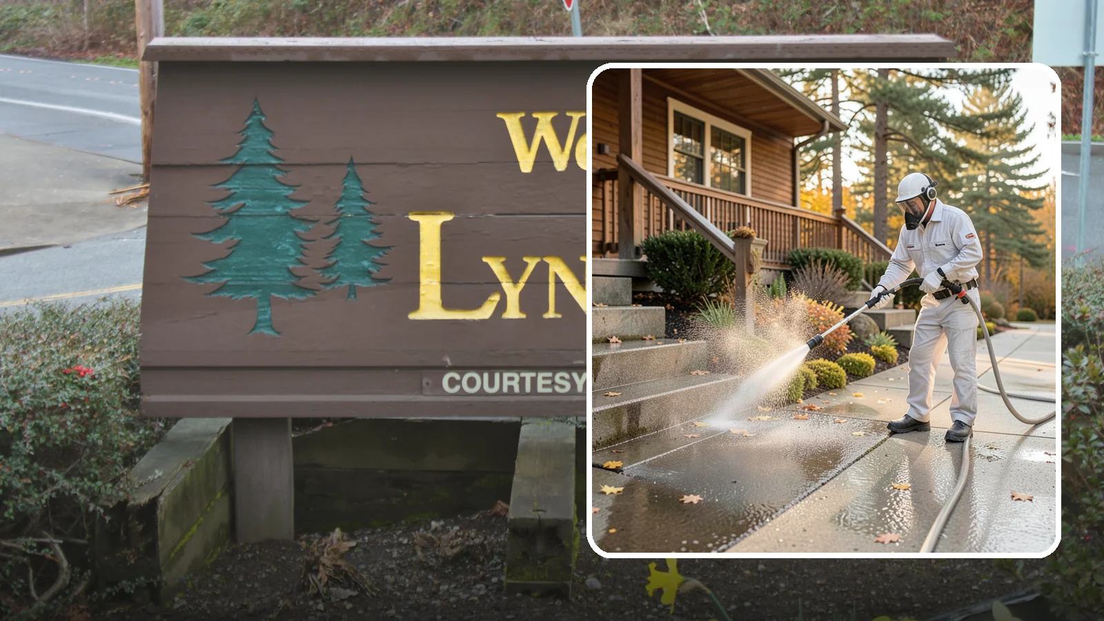 Exterior Stairs Cleaning in Lynnwood, Snohomish County, WA - We pressure wash exterior stairs to remove the moss and slick film that make outdoor steps hazardous in wet weather.