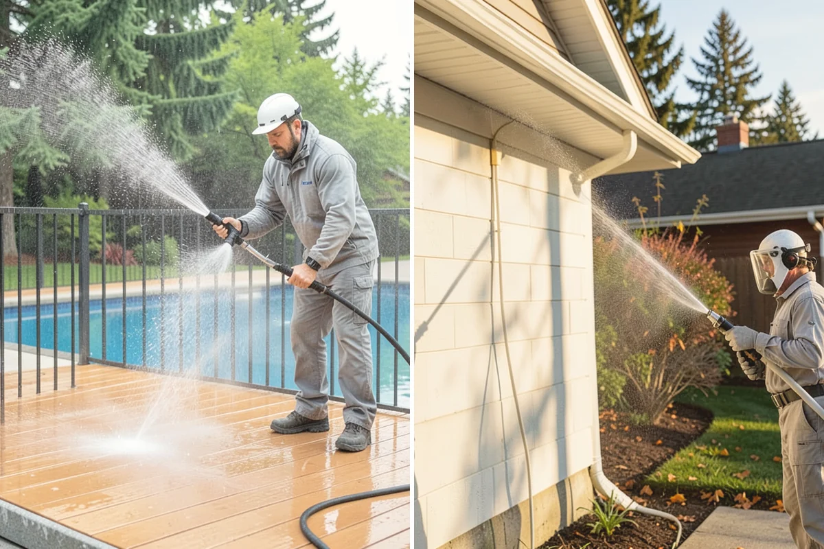 Exterior Stairs Cleaning in Mercer Island, King County, WA - Clear debris and inspect steps for damage